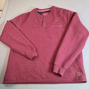 Coleman Sherpa Lined Snap Pullover Sweatshirt Men’s XL Maroon Fleece